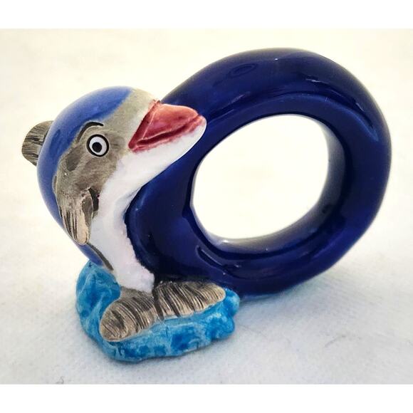 NAPKIN RINGS-LEPS Peru Terracotta-Seal, Angle Fish, Alligator, Dolphin-Set of 4 - Picture 3 of 9